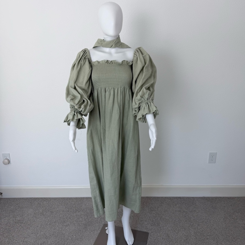 Sleeper Sage Long Sleeve Dress with Hair Tie